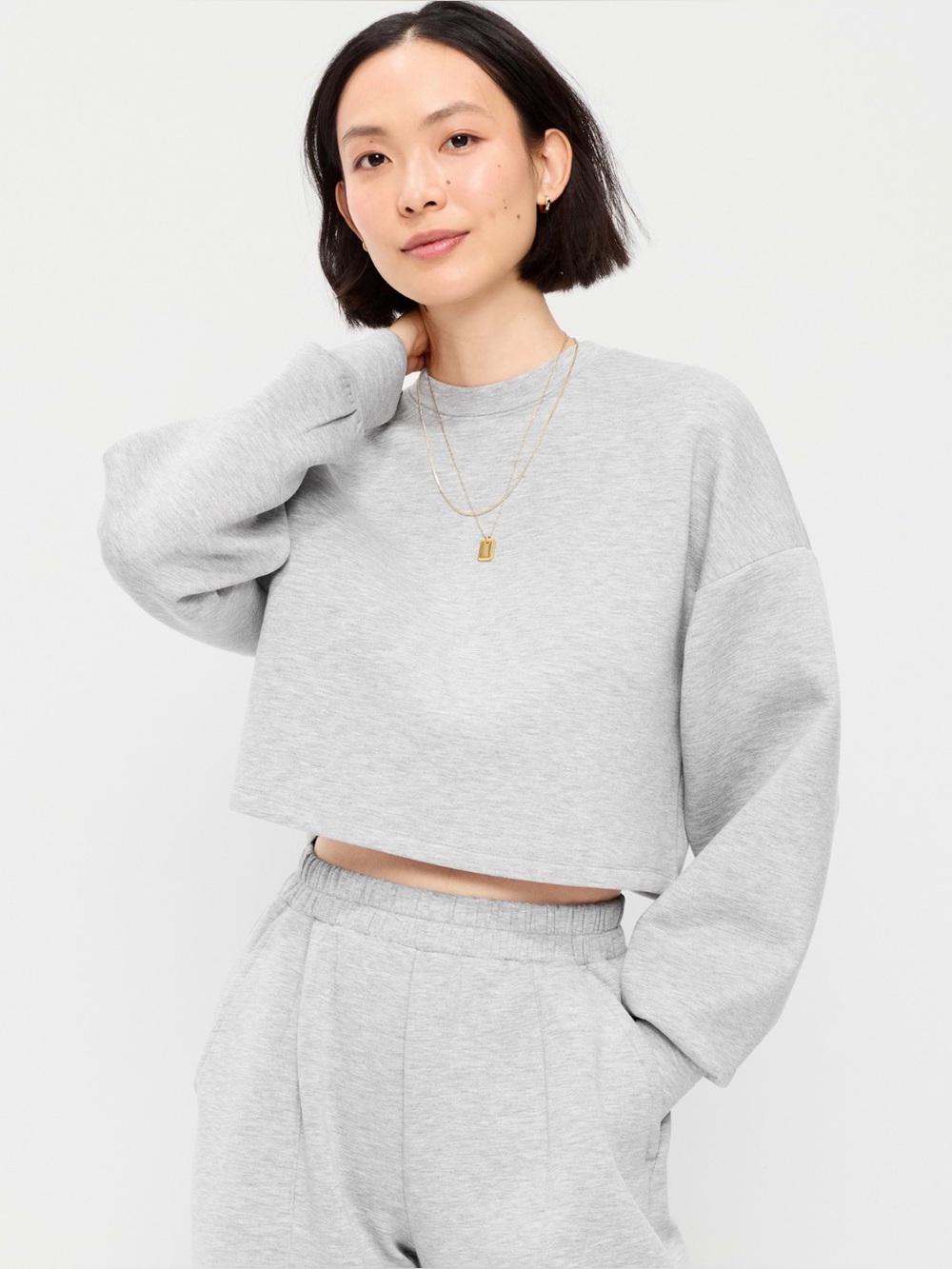 NWOT Old Navy Bounce Fleece Crew-Neck Cropped Sweatshirt
